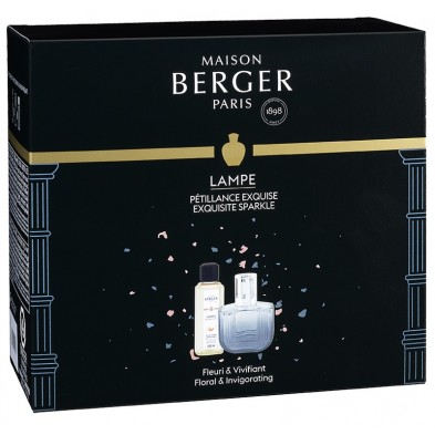 Lámpara Berger ambientador y purificador OLYMPE GRIS pack con perfume